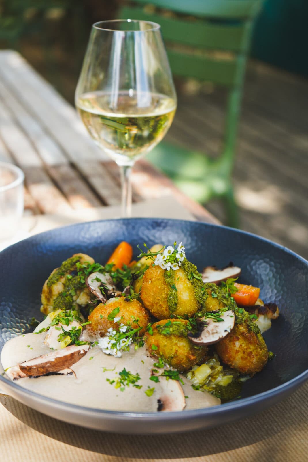 Arancini parmesan, pesto de betterave